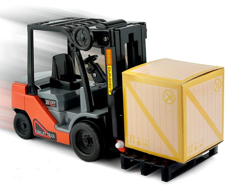 Big Daddy Trucks Combo: Friction-Powered Forklift & Pickup Truck with Extendable Loader and Cargo Boxes - Image 3